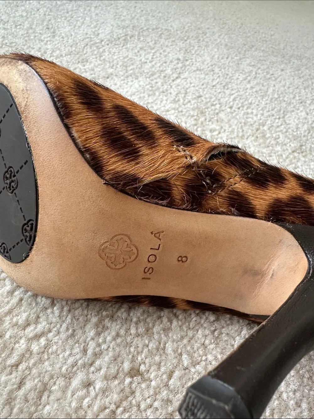 Isola Leopard Print Ankle Booties in Brown and Black